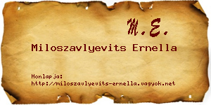 Miloszavlyevits Ernella névjegykártya